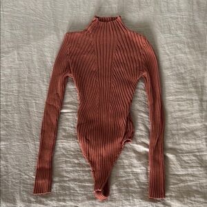 Ribbed Rust Bodysuit